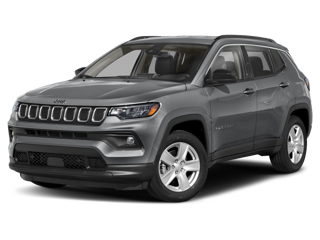 grey 2022 jeep compass left side angle view