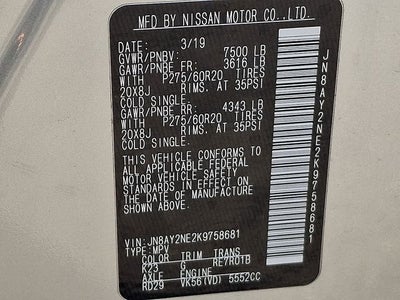 2019 Nissan Armada Platinum