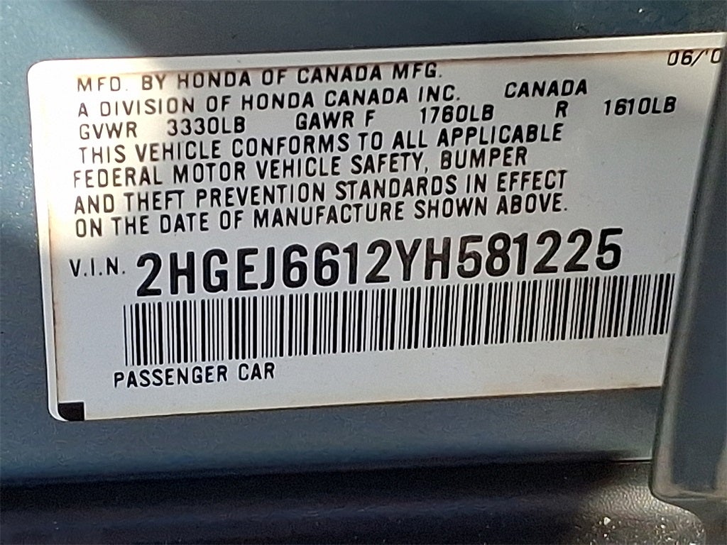 2000 Honda Civic Value Package