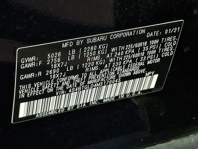 2021 Subaru Outback Onyx Edition XT