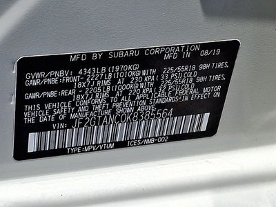 2019 Subaru Crosstrek 2.0i Limited