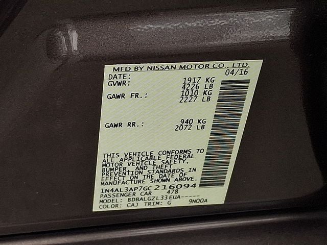 2016 Nissan Altima 2.5 S