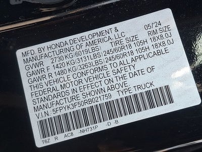 2024 Honda Ridgeline RTL