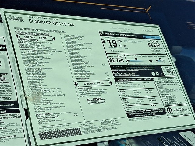 2025 Jeep Gladiator GLADIATOR WILLYS 4X4