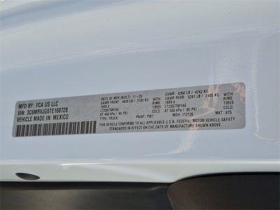 2026 RAM ProMaster 3500 RAM PROMASTER 3500 TRADESMAN CARGO VAN HIGH ROOF 159' WB EXT