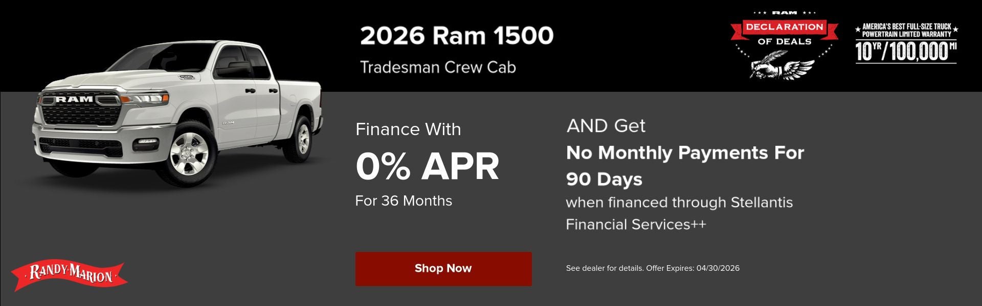 Ram 1500 April Offer