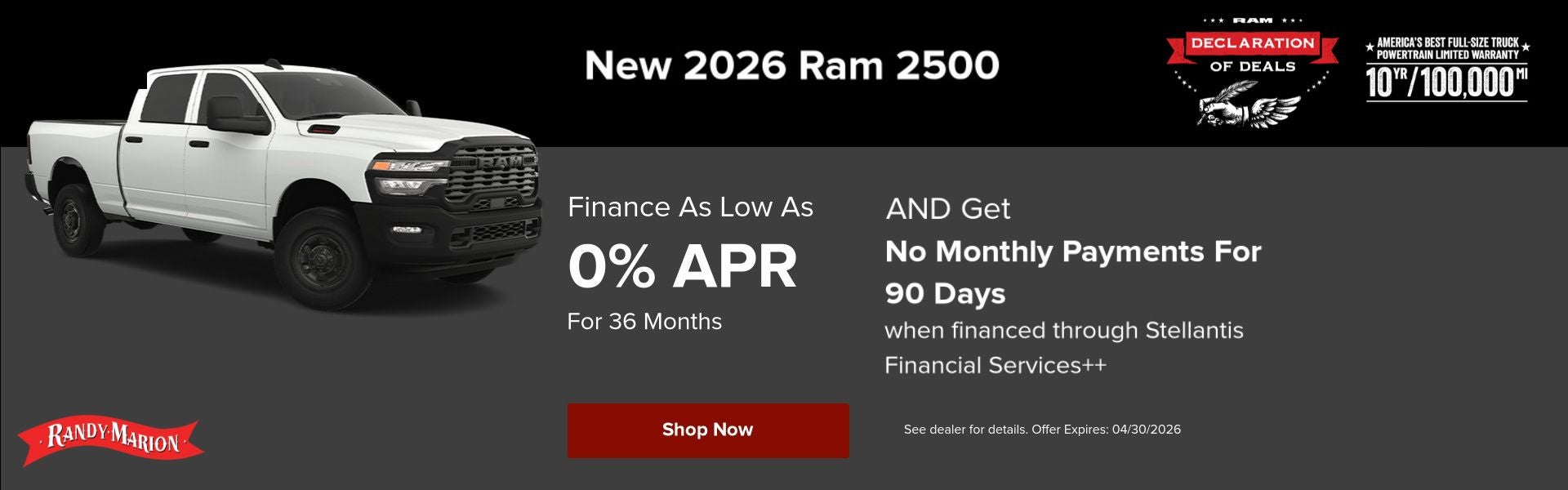 Ram 2500 April Offer