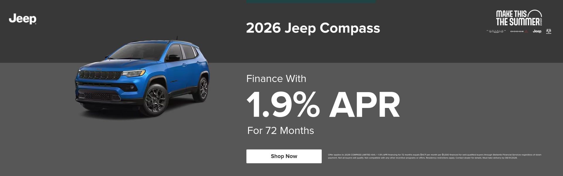 1.9% APR 2026 Jeep Compass