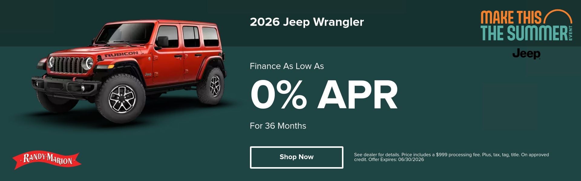 2026 Jeep Wrangler 0%APR